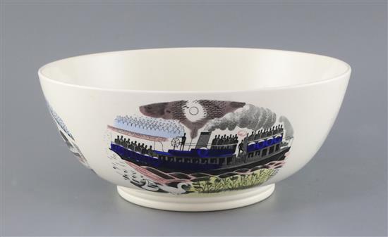 Eric Ravilious (1903-1942) for Wedgwood Boat Race large bowl, c.1938, 30.7cm diameter, H. 12.8cm